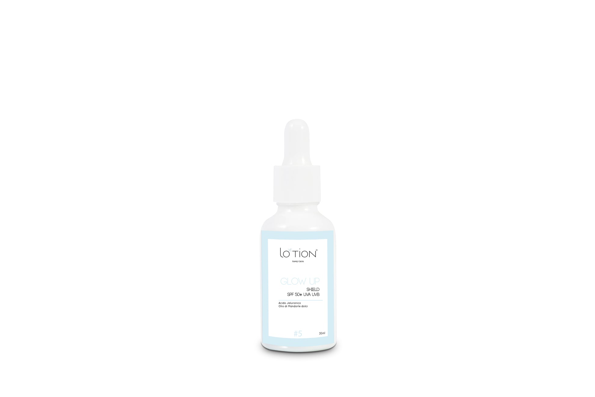 Protezione solare viso Lovetion Glow Up Shield SPF 50+ con acido ialuronico e vitamina E
